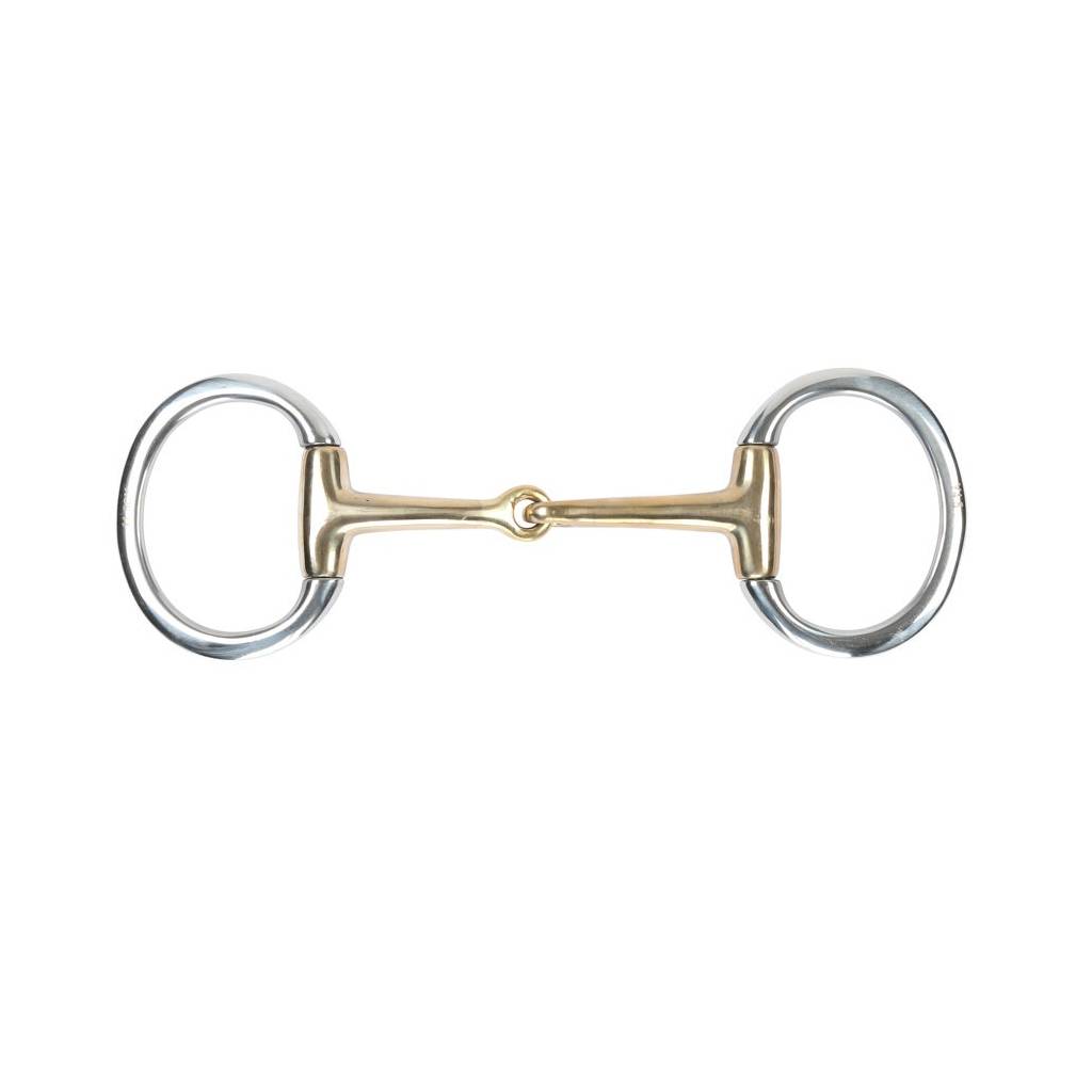 Shires Brass Alloy Flat Ring Jointed Eggbutt Bit