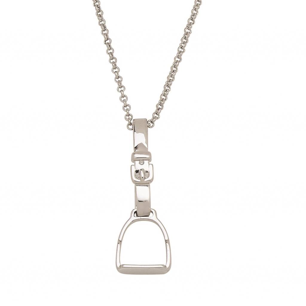 AWST Int'l Rhodium English Stirrup Necklace