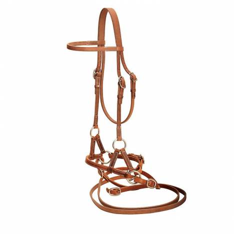 Tory Leather Harness Leather Side Pull with Reins