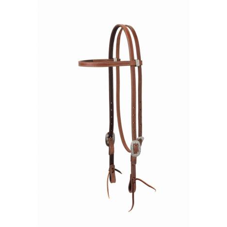 Weaver Synergy Latigo Leather LinedHeadstall with Floral DesignerHardware