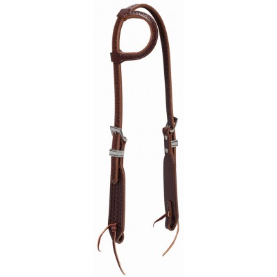Weaver Synergy Hand-Tooled MayanSliding Ear Headstall with DesignerHardware