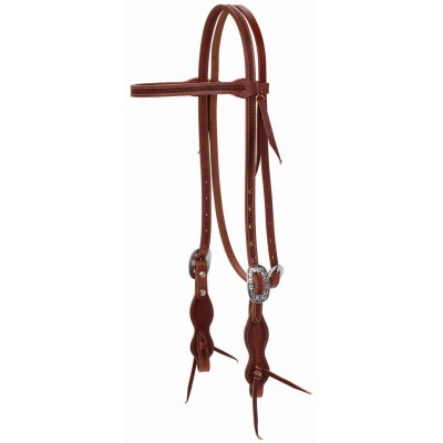 Weaver Synergy Harvest WheatStraight Brow Headstall with Floral DesignerHardware