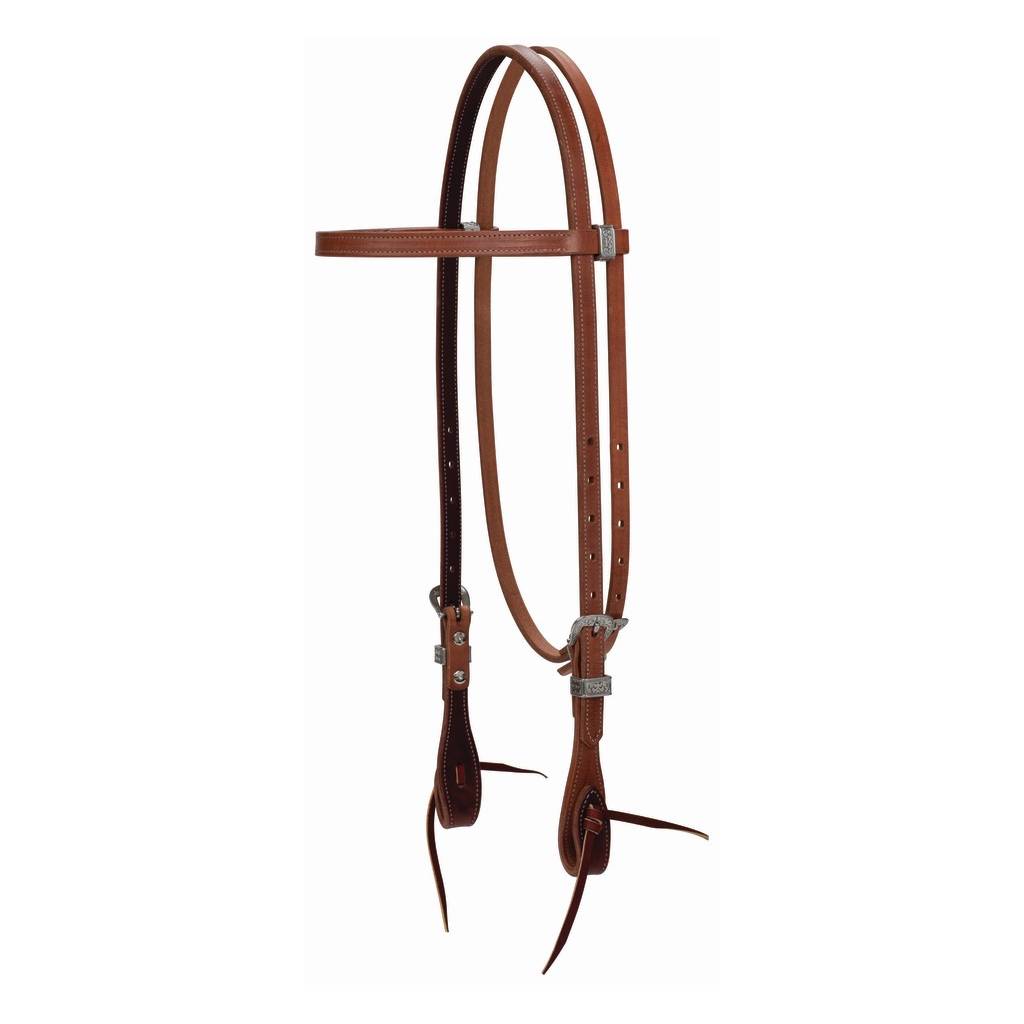 Weaver Synergy Latigo LinedPerformance Headstall withFloral Designer Hardware