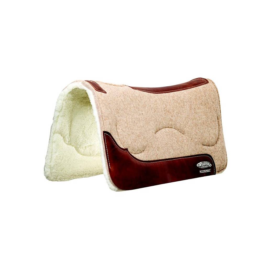 Weaver Synergy Natural Fit Wool BlendFelt Performance Saddle Padwith Merino Wool Fleece Liner