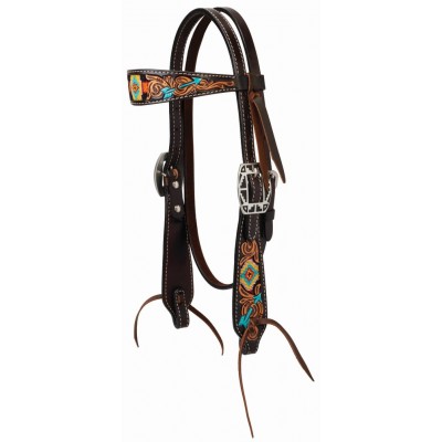 Weaver Leather Turquoise Cross Navajo ArrowStraight Brow Headstall
