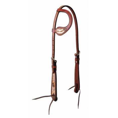 Weaver Leather Turquoise Cross Coco FeatherSliding Ear Headstall