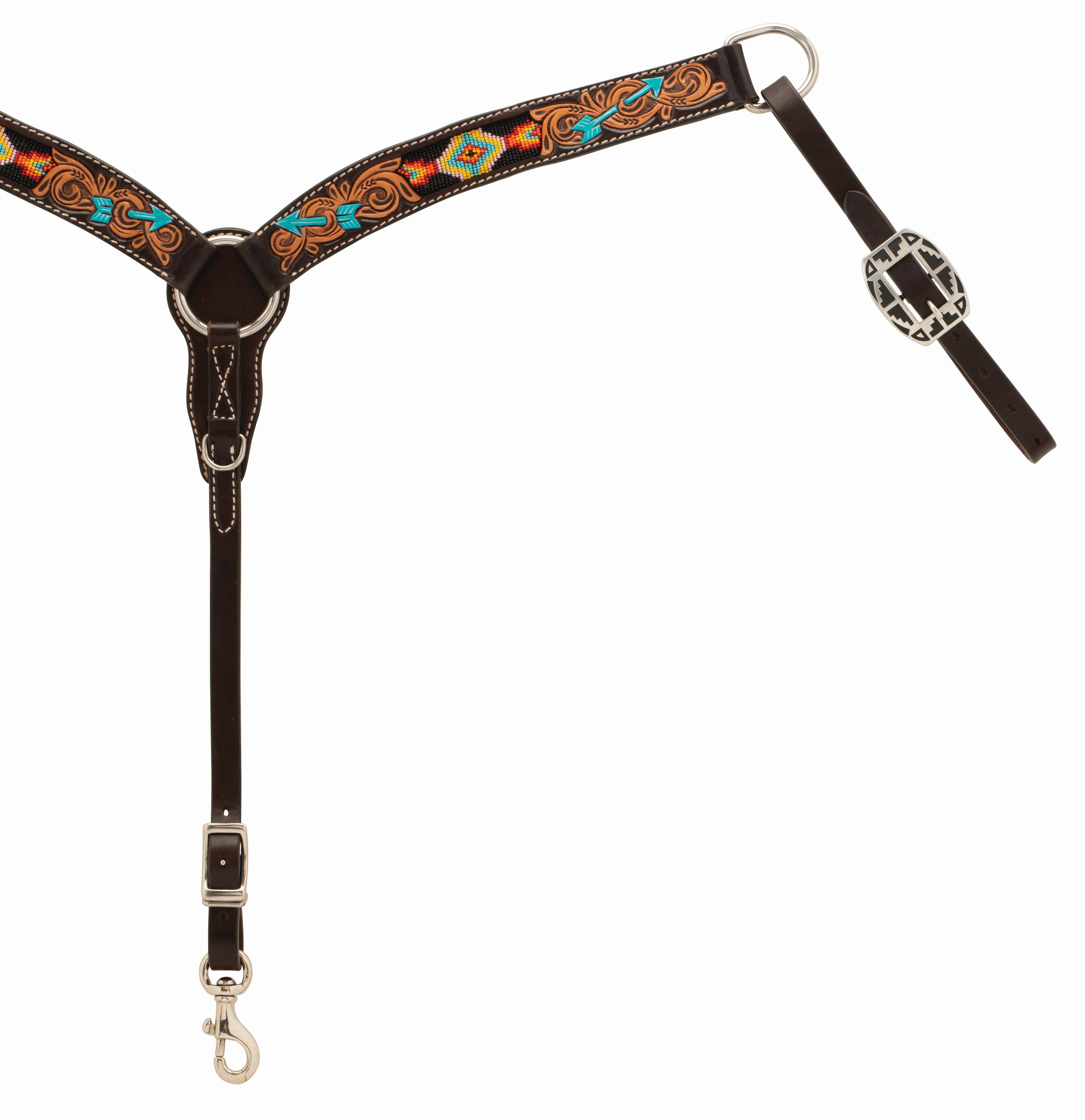 Weaver Leather Turquoise Cross Navajo ArrowContoured Breast Collar