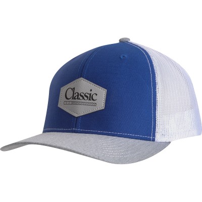 Classic Rope Mens Snapback Mesh Cap with Faux Leather Patch Logo