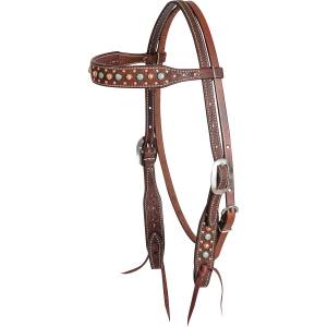 Martin Saddlery Embossed Floral Dots Browband Headstall