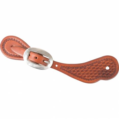 Martin Saddlery Mini Basket Tooling Cowboy Spur Straps - Sold as Pair