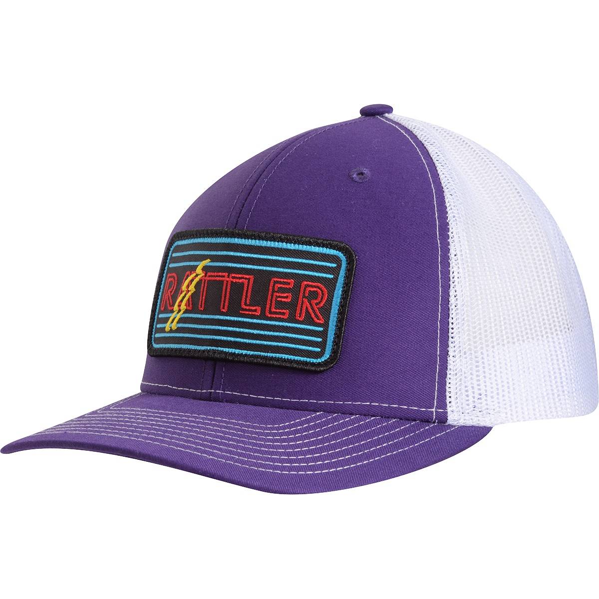 Rattler Mens Snapback Mesh Cap with Neon Woven Patch Logo