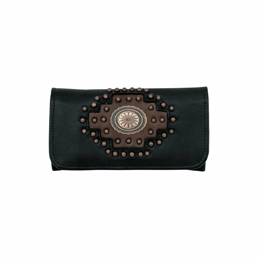 American West Ladies Midnight Copper Tri-Fold Wallet