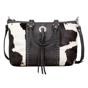 American West Cow Town Large Zip-Top Conceal Carry Satchel - Pony Hair