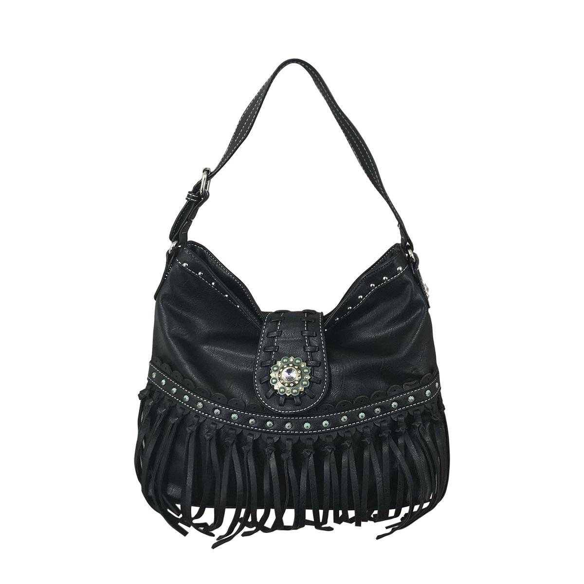 4-261703 Bandana Slouch Hobo Handbag with Fringes sku 4-261703