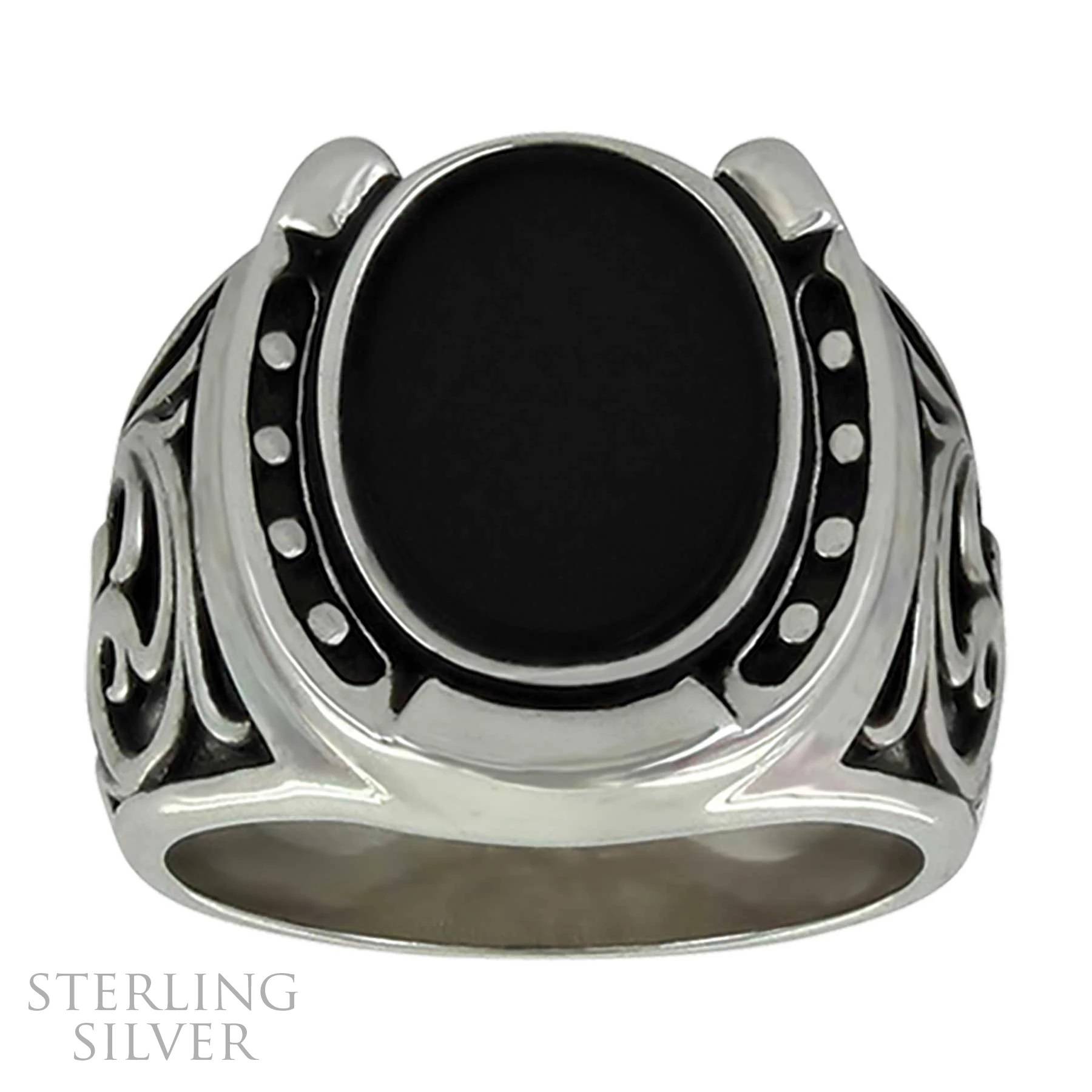 Montana Silversmiths Mens Wide Horseshoe Trailblazer Ring