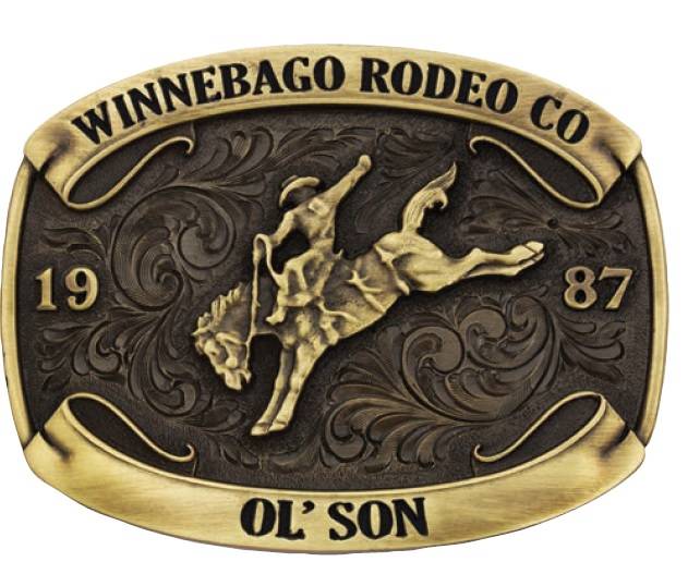 Montana Silversmiths 1987 Winnebego Rodeo Champion Belt Buckle