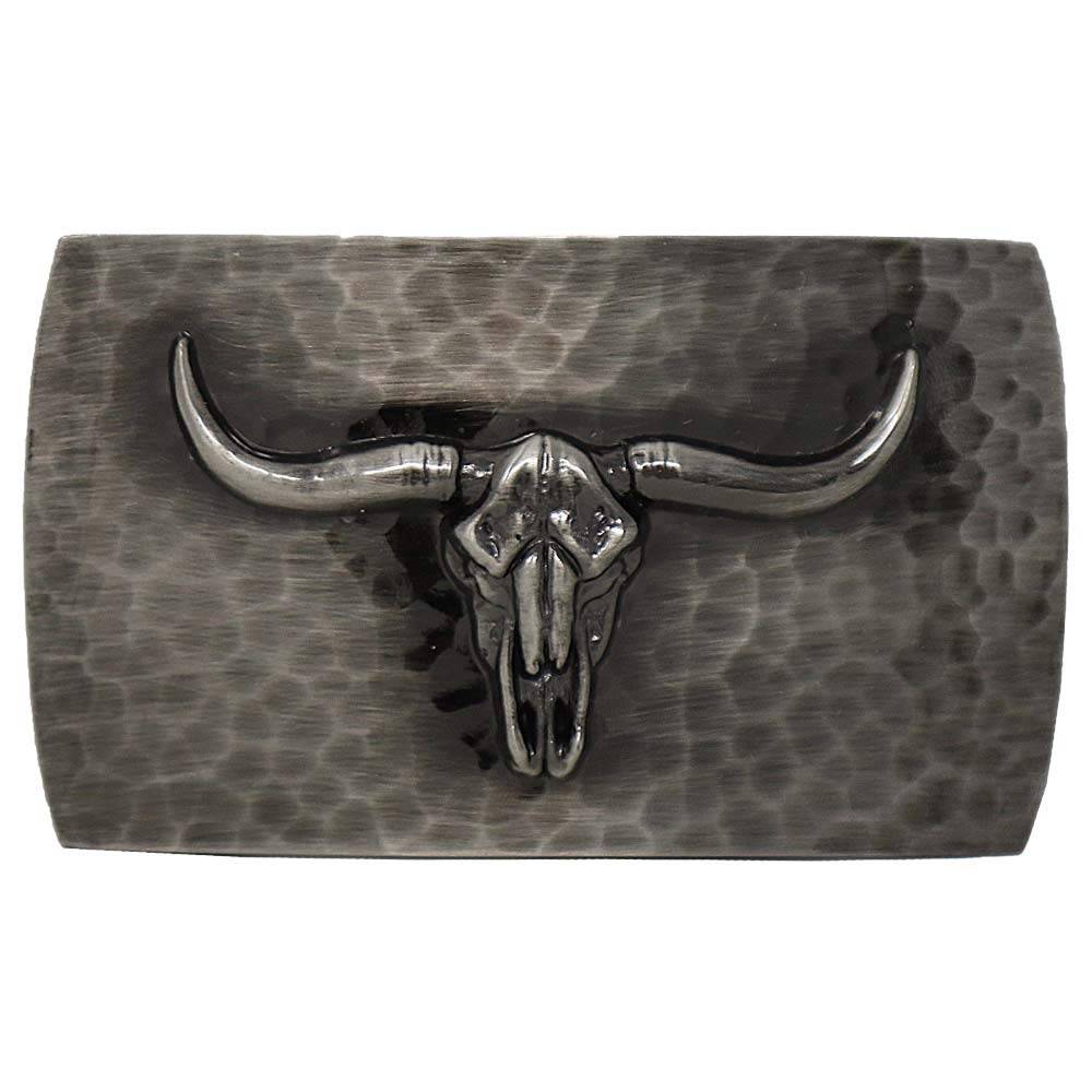 Montana Silversmiths Cascade Hammered Small Longhorn Skull Belt Buckle