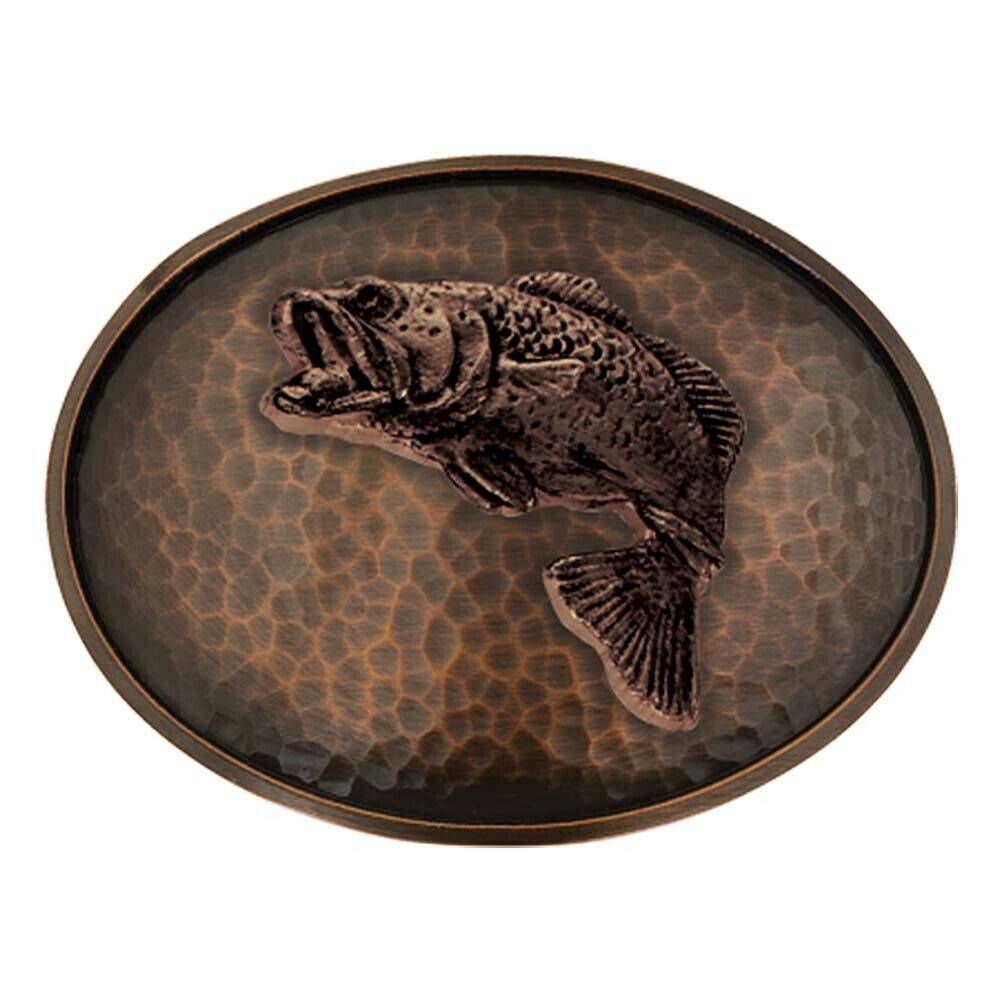 Montana Silversmiths Oval Vintage Bronze Hammered Bass Belt Buckle