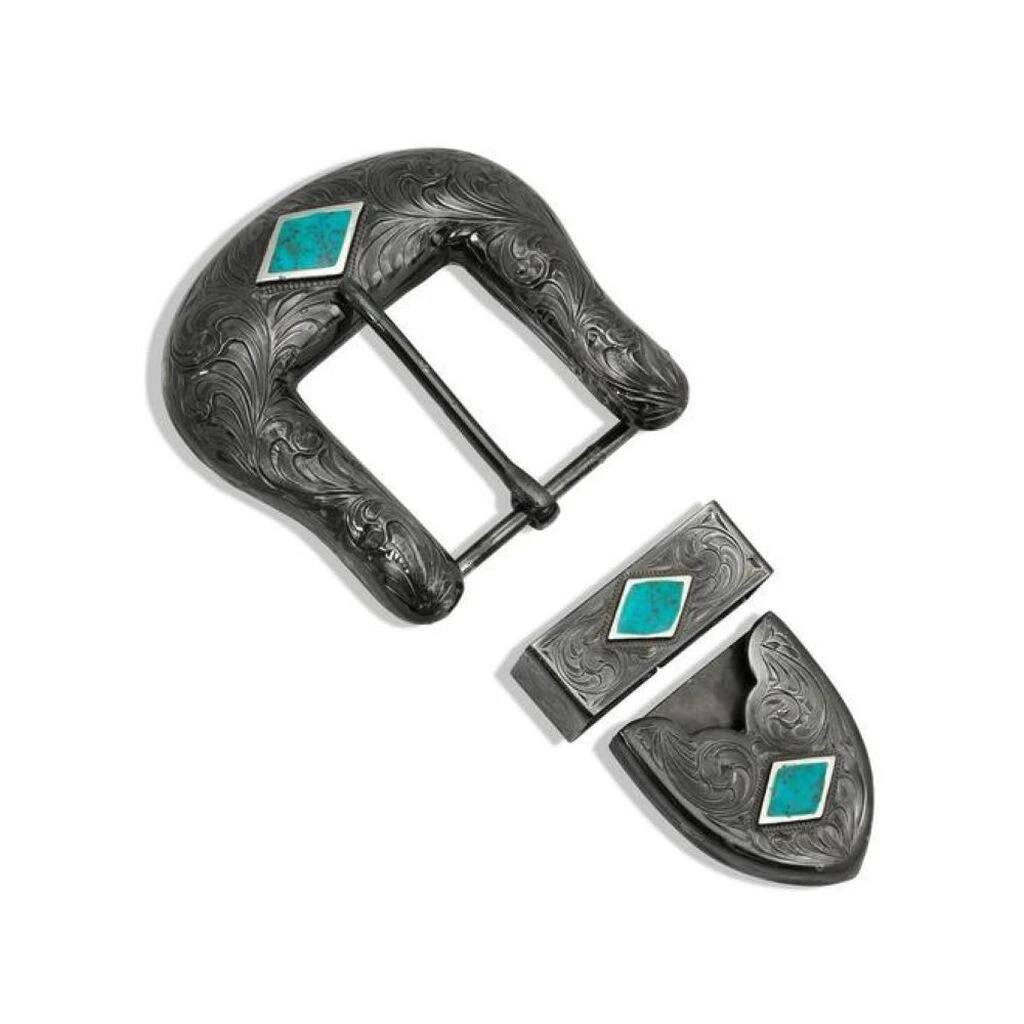 Montana Silversmiths Midnights Blue Diamond Buckle Set