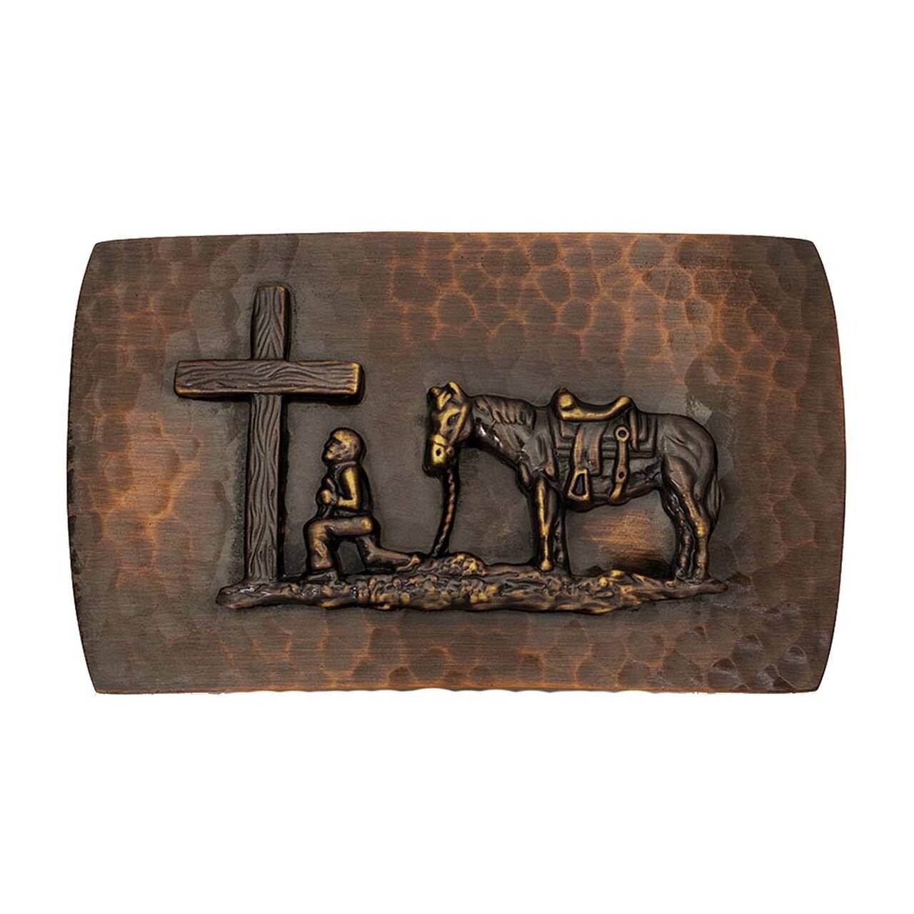 Montana Silversmiths Cascade Hammered Small Christian Cowboy Belt Buckle