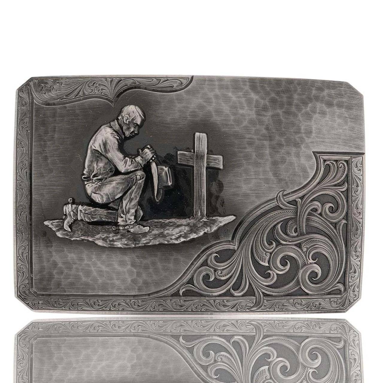 4-261901 Montana Silversmiths Stormy Rough Out PrayingCowbo sku 4-261901