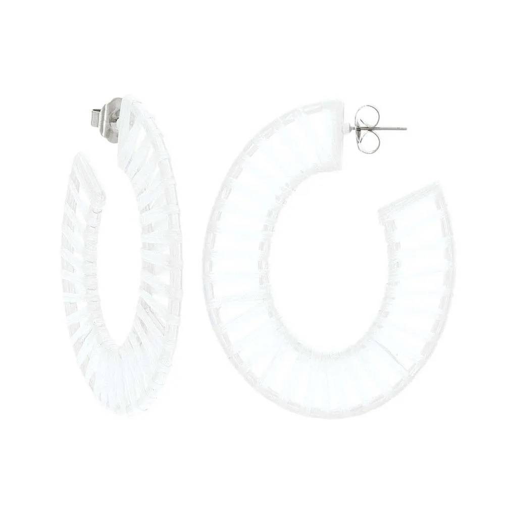 Montana Silversmiths Peace Hoop Raffia Attitude Earrings