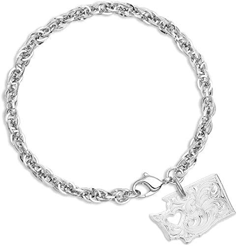 Montana Silversmiths I Heart Washington State Charm Bracelet