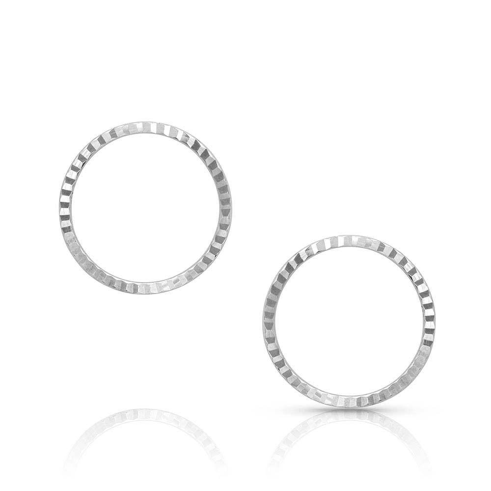 Montana Silversmiths Minimal Rippled Bar Circle Earrings