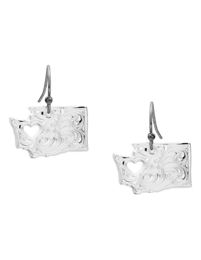 Montana Silversmiths I Heart Washington State Charm Earrings