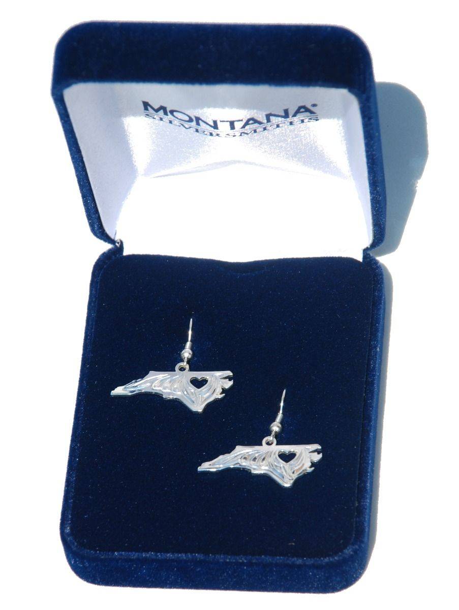 Montana Silversmiths I Heart North Carolina State Charm Earrings