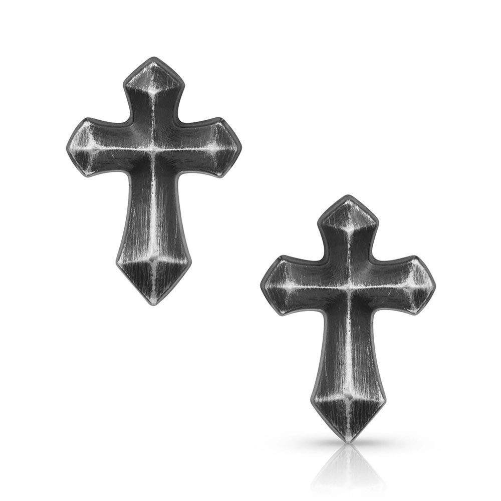 Montana Silversmiths Faith At Midnight Cross Earrings