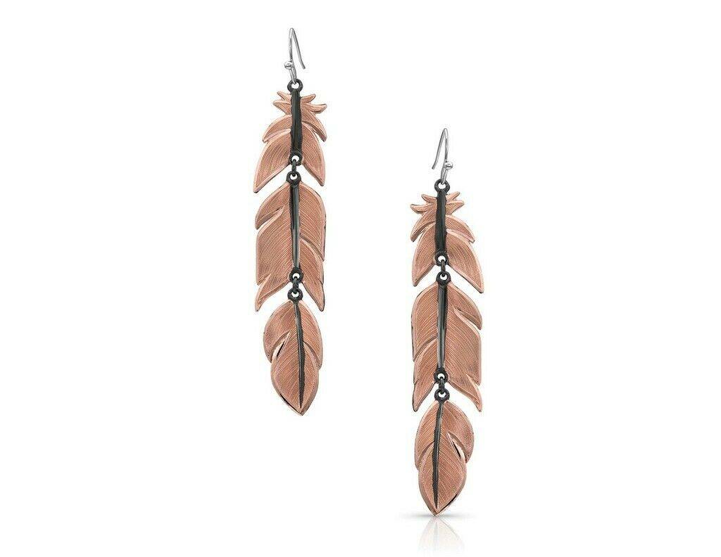 Montana Silversmiths Ladies Wild and Free Feather Dangle Earrings