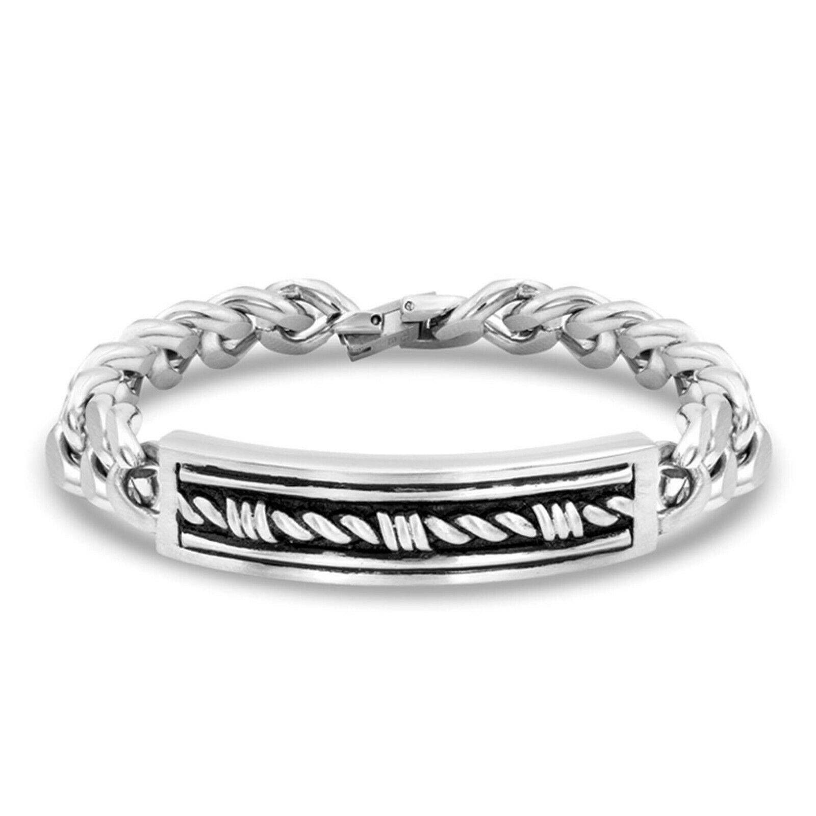 Montana Silversmiths Mens Western Gates Barbed ID Bracelet