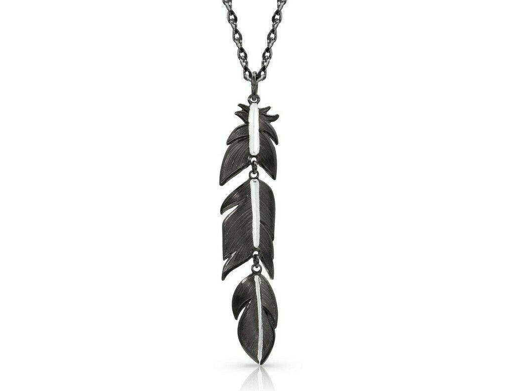 Montana Silversmiths Moonlit Melody Black Feather Necklace