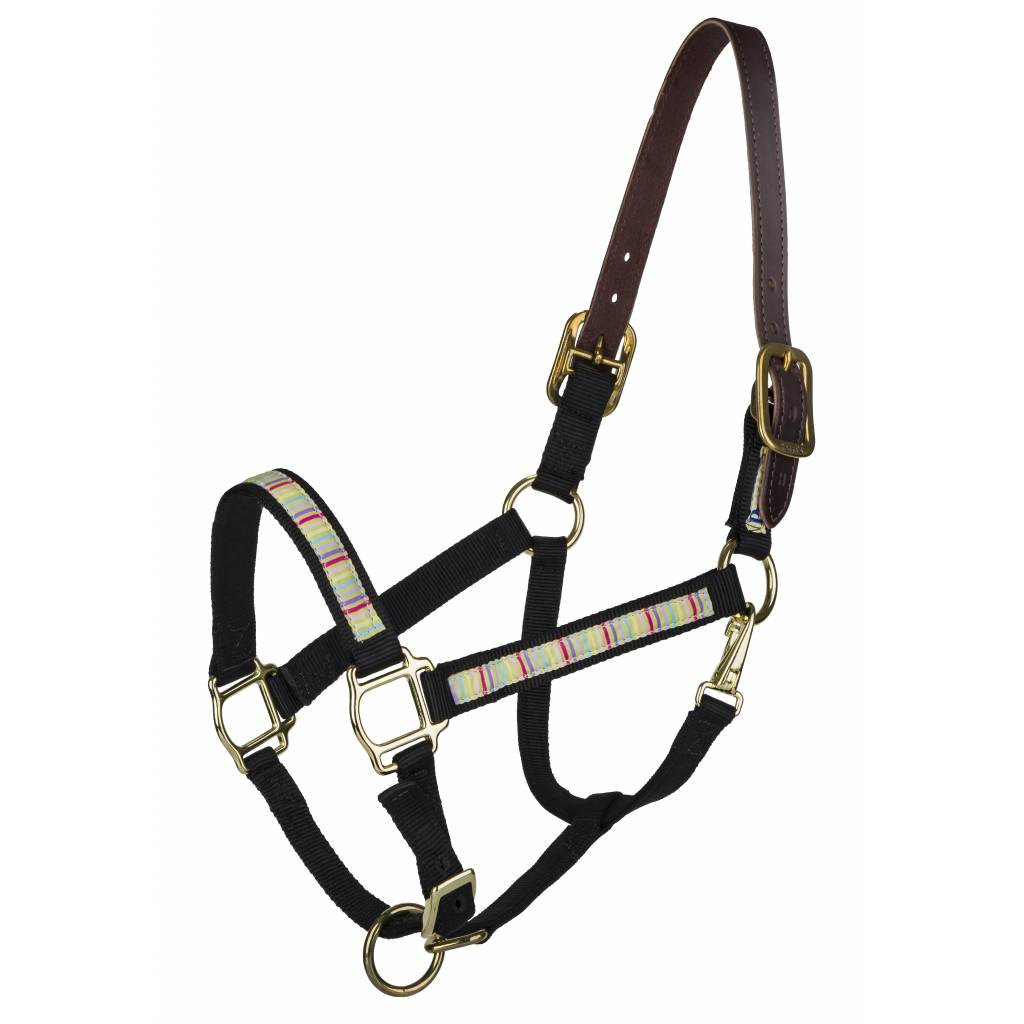 Perri's Ribbon Safety Halter - Made in the USA- Black Stripe