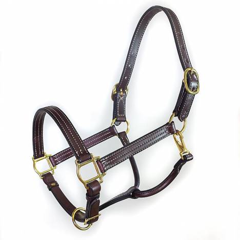 Tory Leather 1" Traditional Deluxe Halter with Cream Stitching