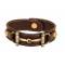 Tory Leather Bracelet With Snaffle Bits And Stud Button Closure