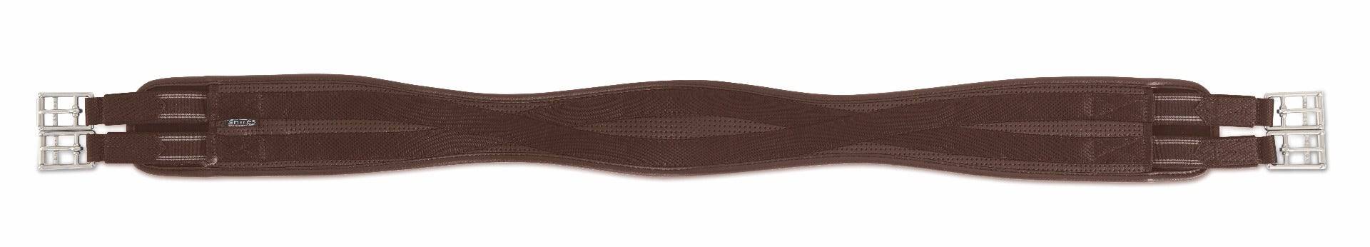 Shires Fleece Lined Contour Girth With Elastic Black or Brown 