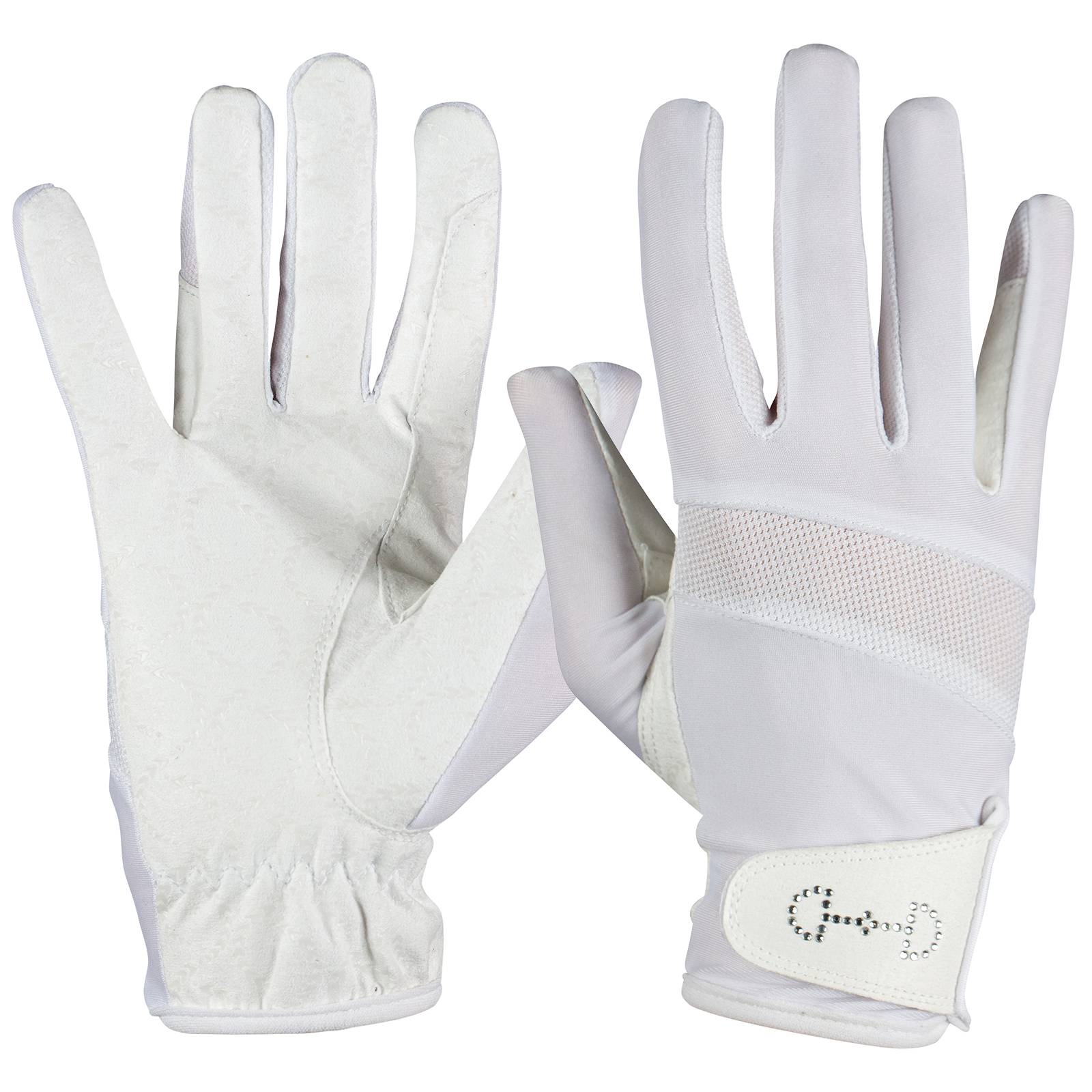 4-274856 Horze Ladies Breathable Crystal Cuff Riding Gloves sku 4-274856