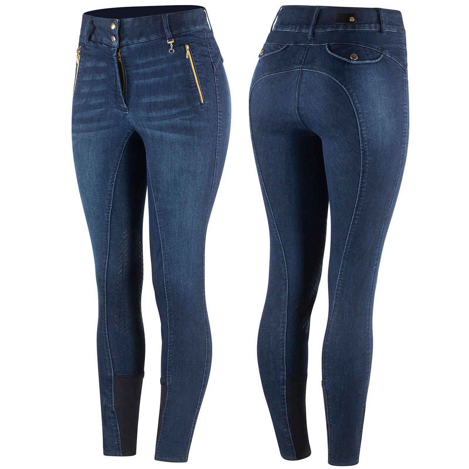 4-276403 Horze Ladies Nicole Denim Silicone Knee Patch Bree sku 4-276403