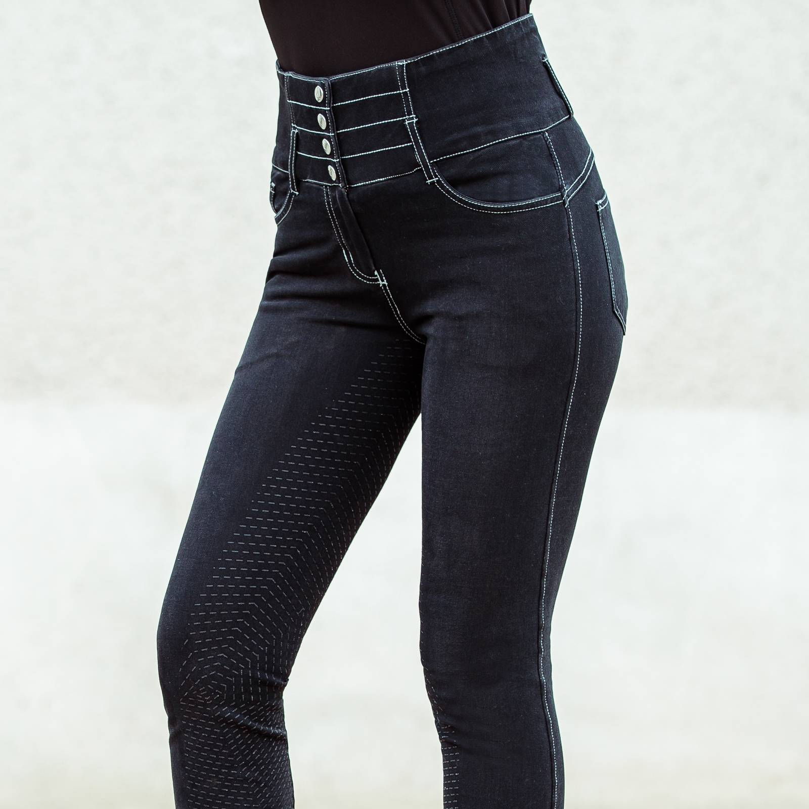 Horze Ladies Liza Denim Silicone Full Seat Breeches