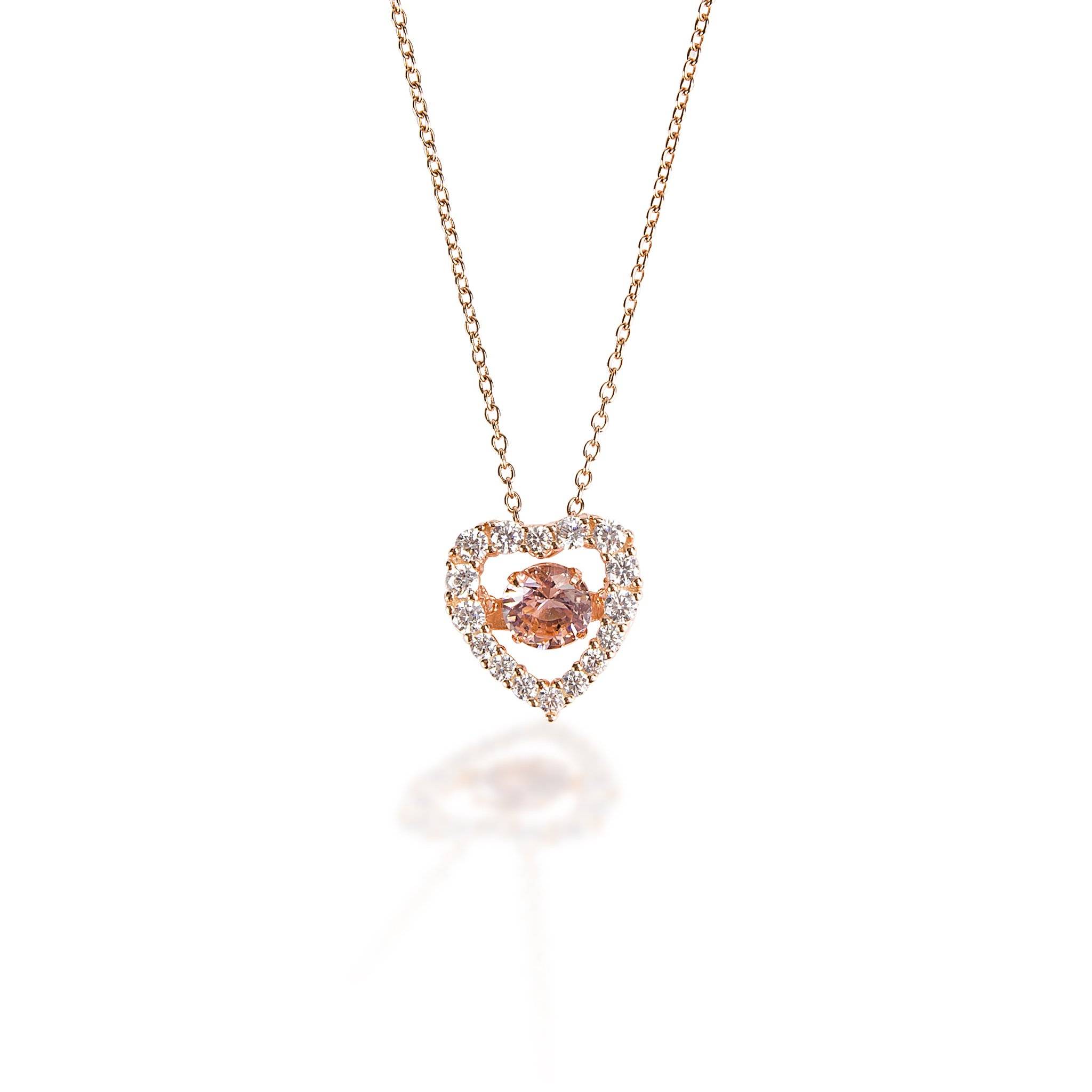 Kelly Herd Clear & Pink Heart Pendant