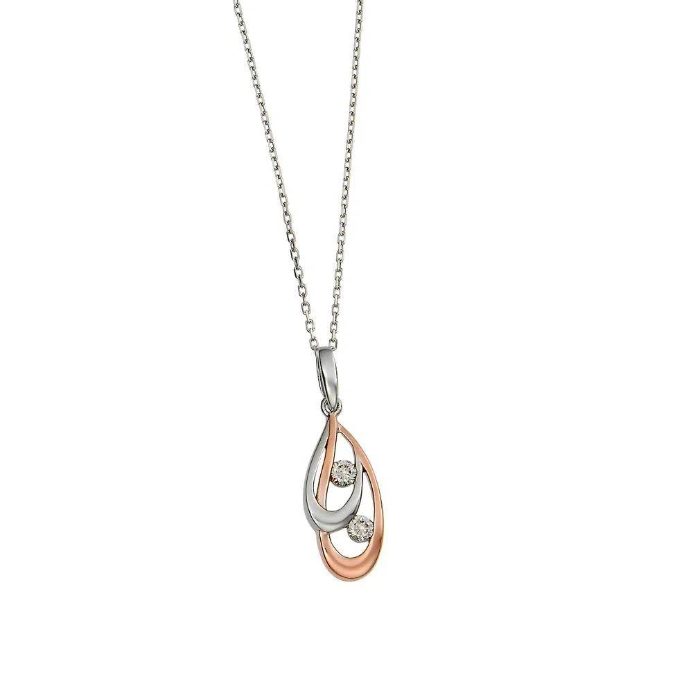 Kelly Herd Rose Gold And Silver Double Teardrop Necklace