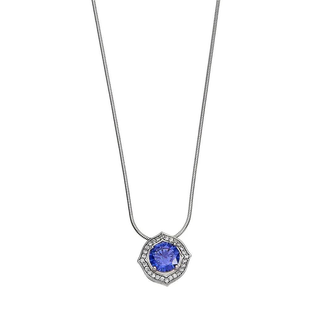 Kelly Herd Blue With Clear Accents Necklace