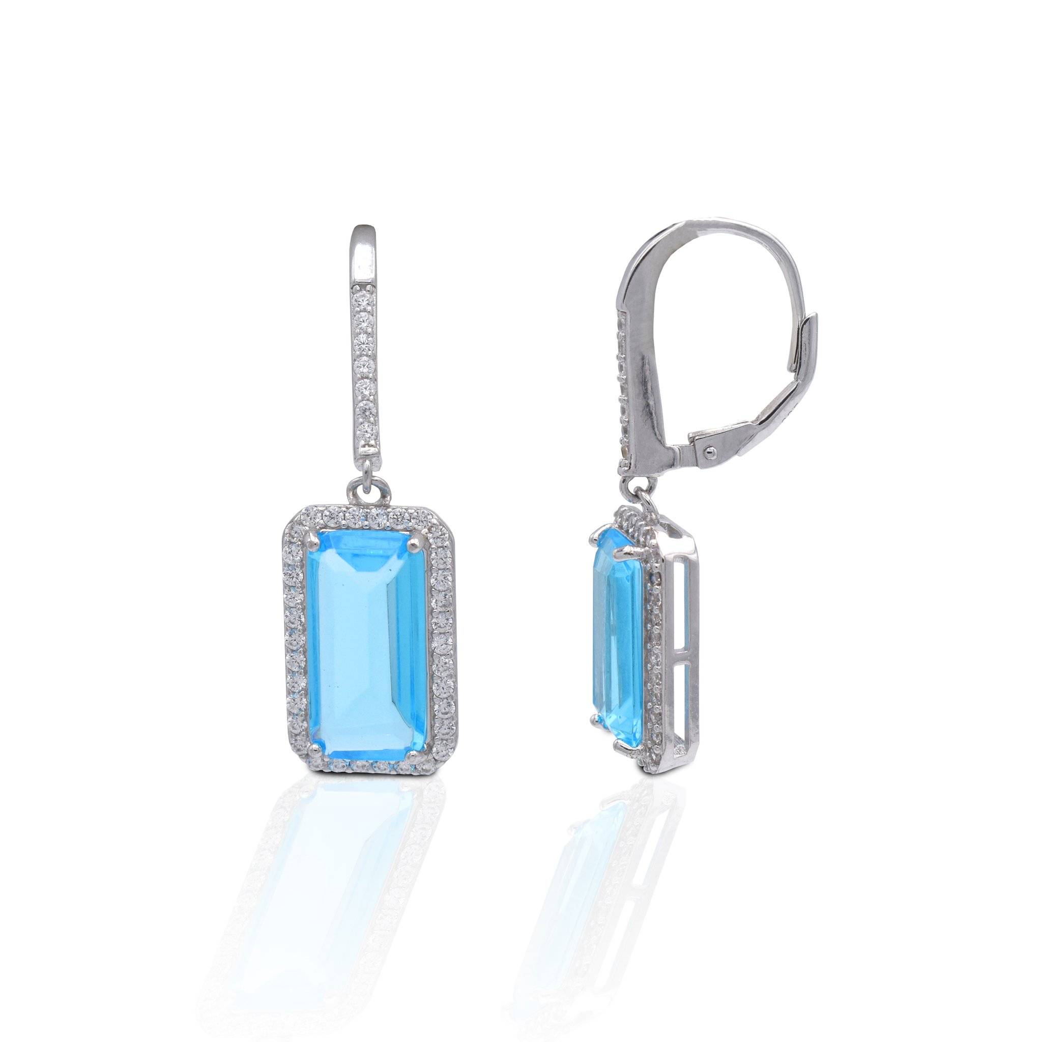 Kelly Herd Aqua Halo Earrings