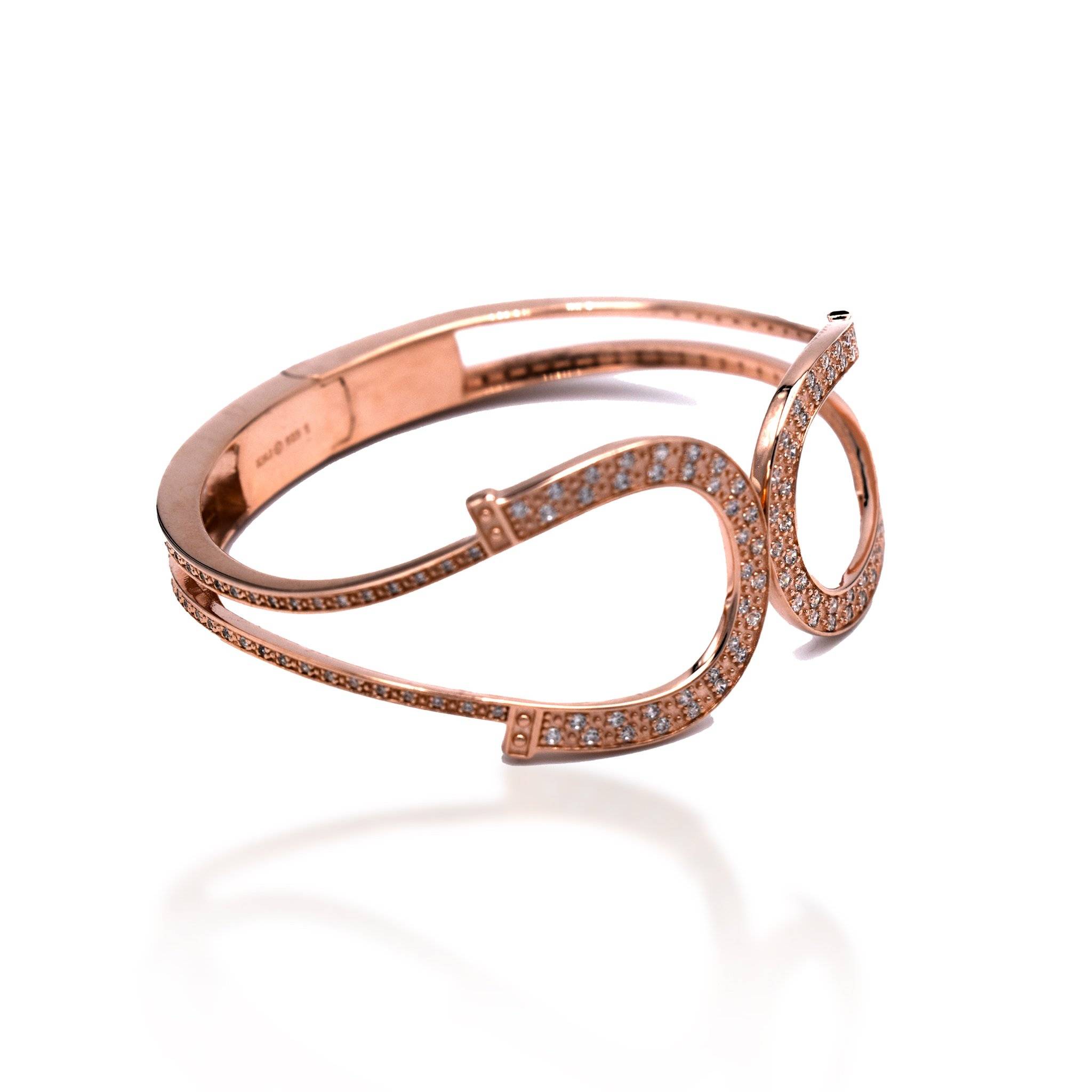 Kelly Herd Rose Gold Double Horseshoe Bangle Bracelet