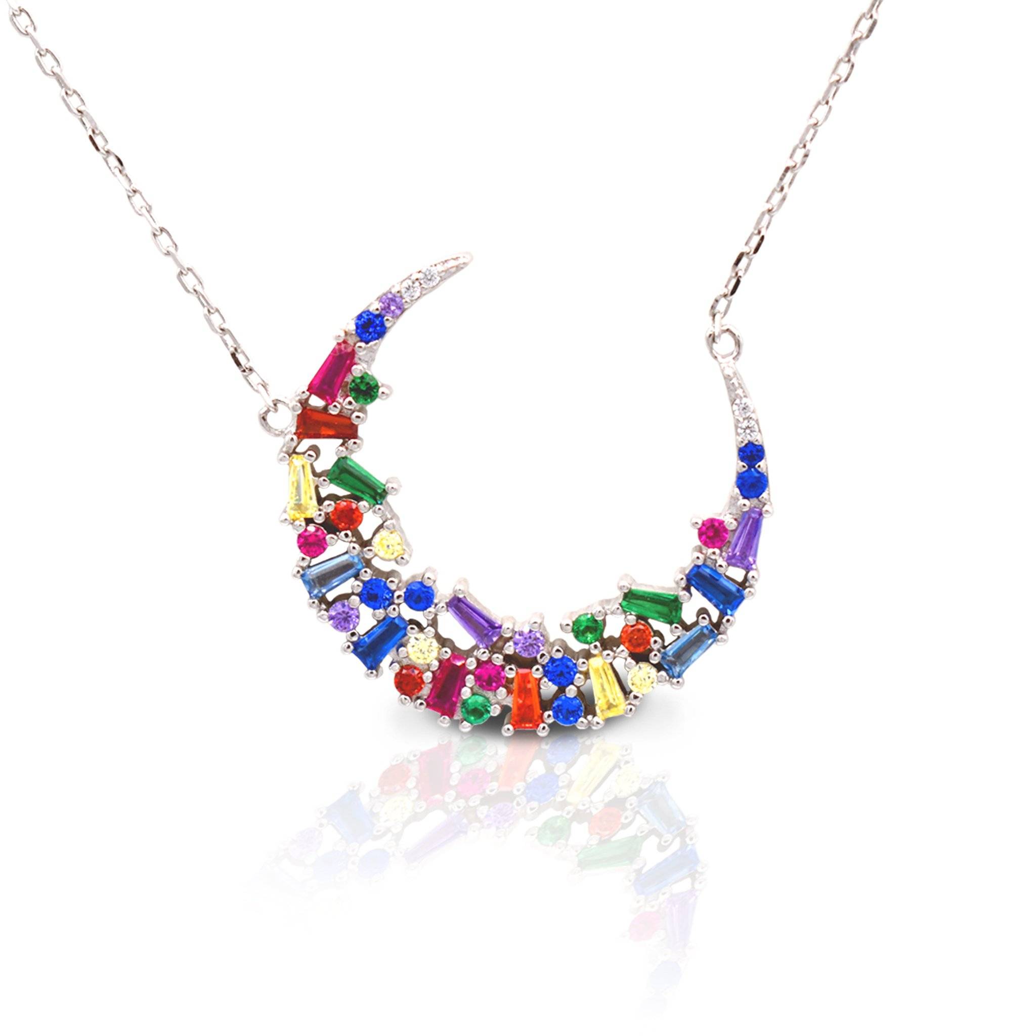 Kelly Herd Multi-Color Crescent Necklace