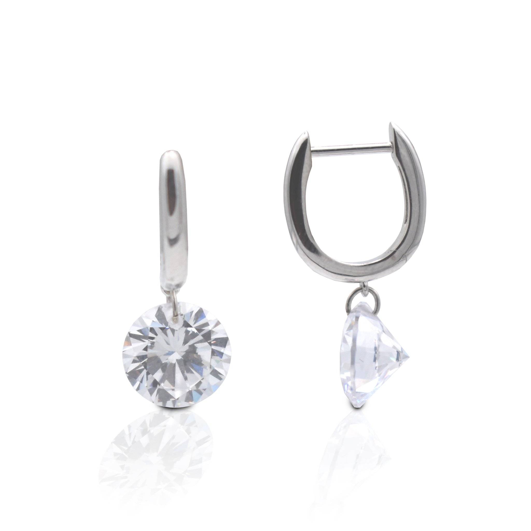 Kelly Herd Clear Stone Naked Earrings - 3CT