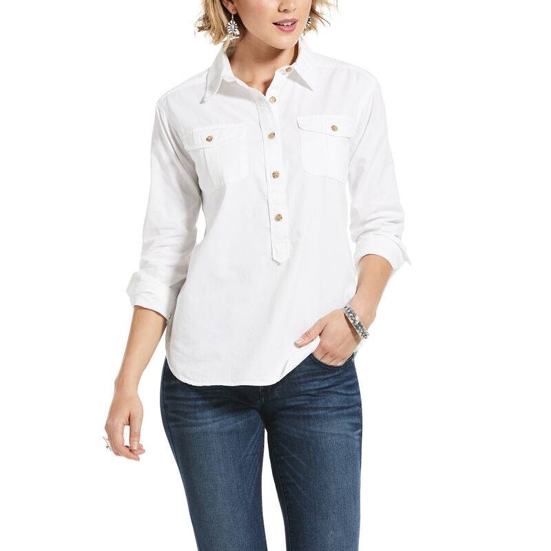 4-277954 Ariat Ladies Washed Twill Popover Shirt sku 4-277954