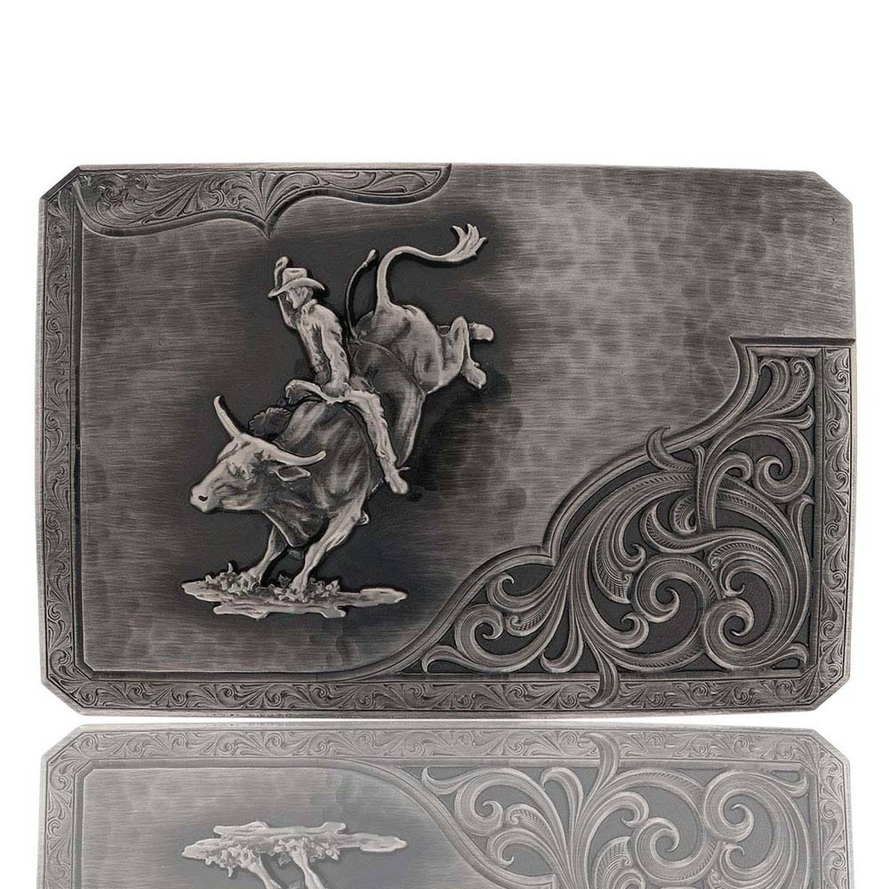 Montana Silversmiths Stormy Rough Out BullRider Buckle